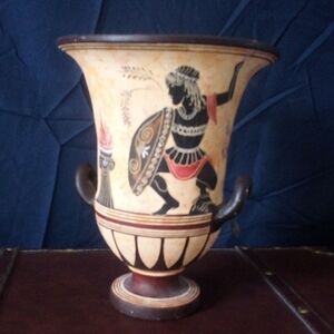 Greek Urn Krater Vase Museum Reproduction From Greece Hand Crafted Pottery Water